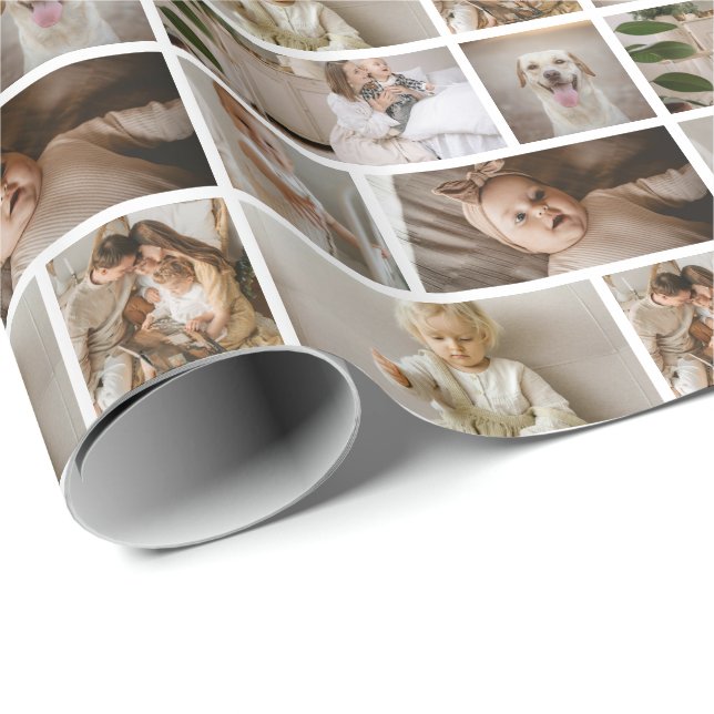 6 Bildcollage Anpassad Personlig Presentpapper (Rullad Hörn)