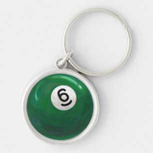 6 BOLL RUND SILVERFÄRGAD NYCKELRING