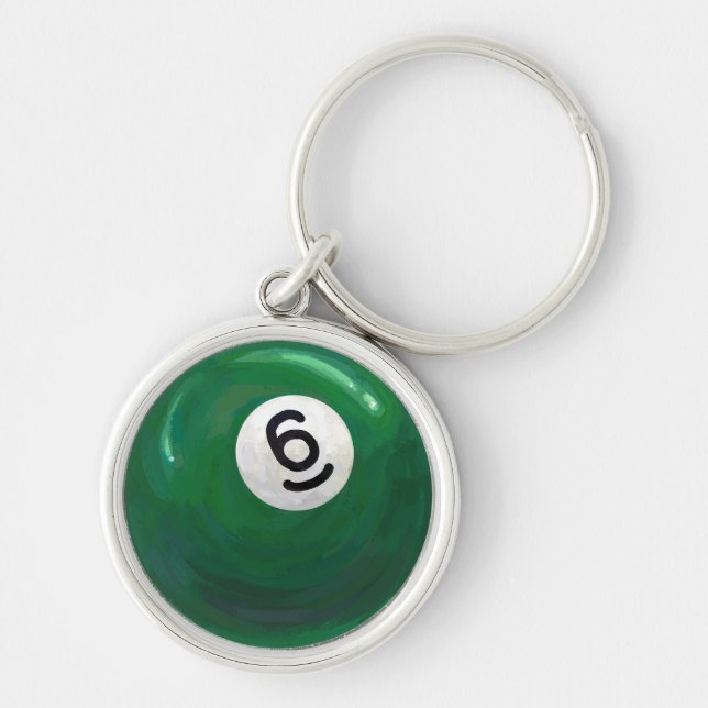 6 BOLL RUND SILVERFÄRGAD NYCKELRING (Framsidan)