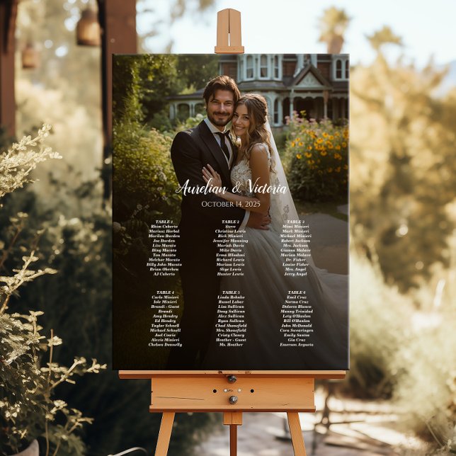 6 bord elegant foto bröllop sittande foto poster (Skapare uppladdad)