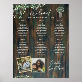 6 Bord Rustic Gypsophila PHOTO-foto Poster