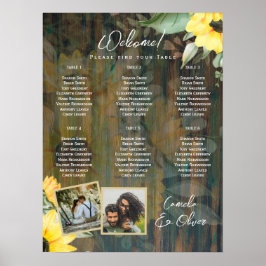 6 Bord Rustic Wood SUNFLOWERS FOTO SEATTE Poster