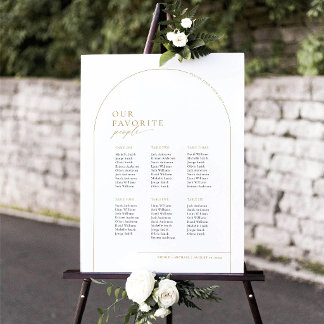 6 Bord Välkommen Placeringsplan Poster