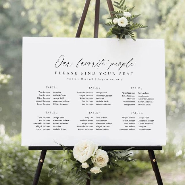 6 Bord Vår Favoritpersoners Placeringsplan Poster (Skapare uppladdad)