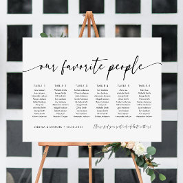 6 Bord Våra Favoritpersoners Placeringsplan Poster