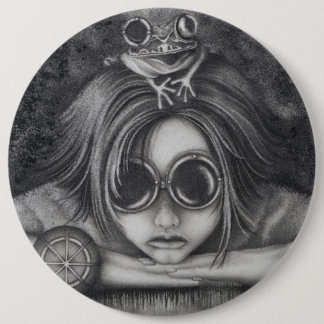 6" Button Frog Princess Steampunk art roligt Knapp