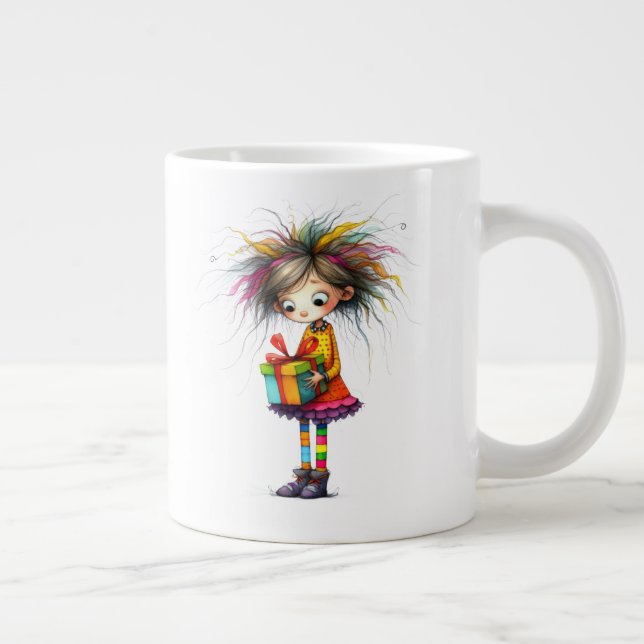 *  6 Colorful  Whimsical Christmas GIRL  Gift AP97 Jumbo Mugg (Höger)
