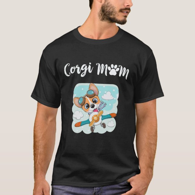 6 Corgi Mamma Corgi T Shirt (Framsida)