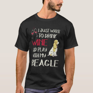 6 Drick Vin Och Lek Med Min Beagle T Shirt