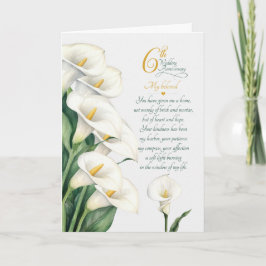 6:e årsdags sentimental Calla Lily Kort