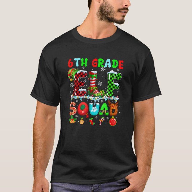 6:e klass Alv Squad jul färgglad lärare stud T Shirt (Framsida)