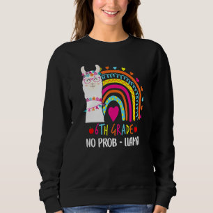 6:e klass Ingen Prob Llama Lärare Regnbåge Tillbak T Shirt