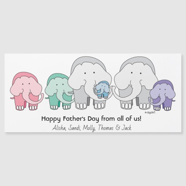 6 Elephants Group Greeting Card (Framsida)