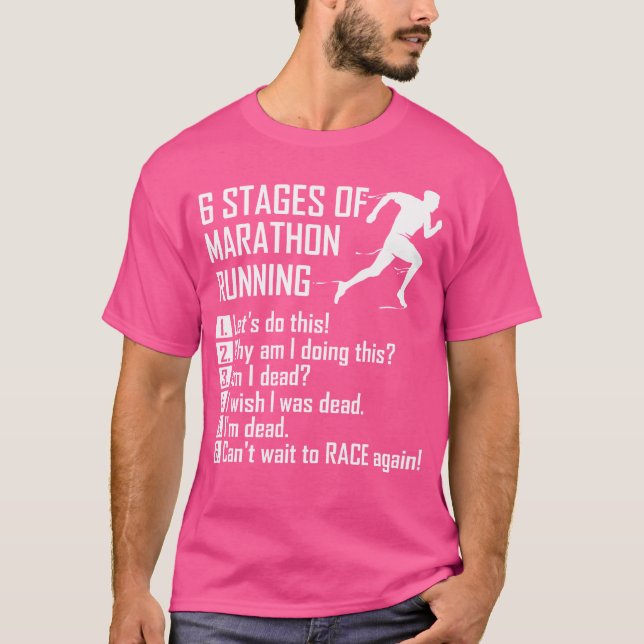 6 Etapper Av Maratontävling T Shirt (Framsida)