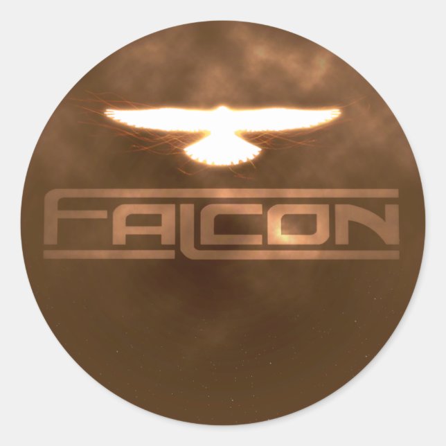 6 Falcon 3’ vinylStickers Runt Klistermärke (Framsida)