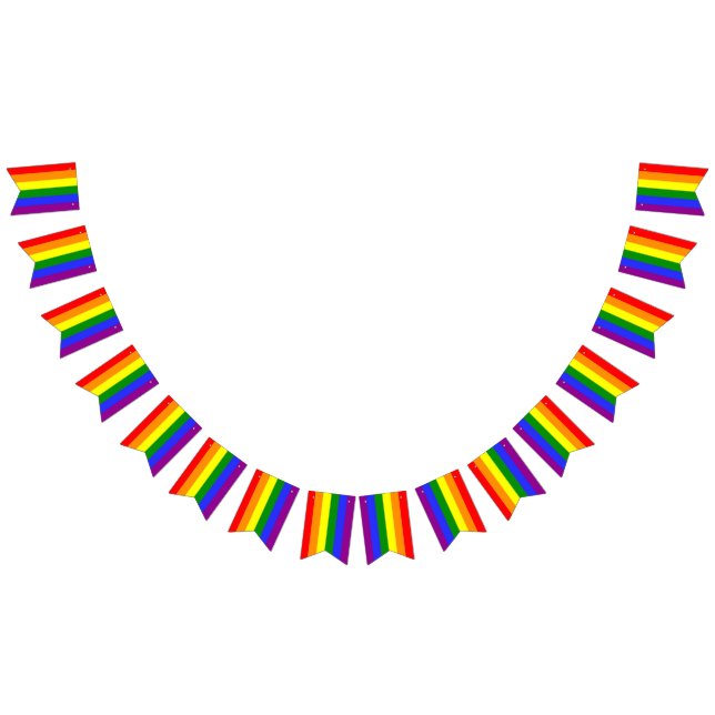 6 Färg Pride Flagga Bunting Banner HGBT Party (Alla)