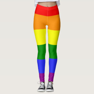 6 Färg Pride Flagga regnbågsstripe HBT-personer Leggings