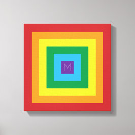 6 Färg Rainbow Pyramid Anpassade Monogram Canvastryck