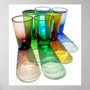 6 Färgad Cocktail Shot Glass - Stil 18 Poster