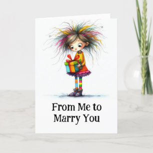** 6 Färgfull AP97 MARRY ME Jul Girl Gift Tack Kort