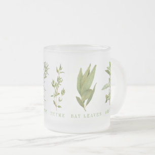 6 Färska Örter Frostad Glas Mugg