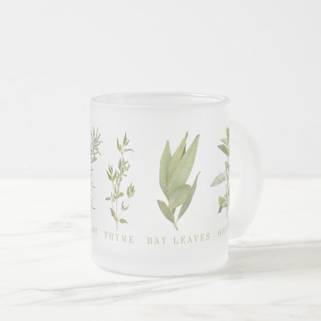 6 Färska Örter Frostad Glas Mugg (Framsida höger)