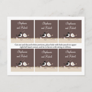 6 Favorittaggar Bröllop Birds Bride Groom Kärlek p Vykort