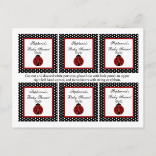 6 Favorittaggar Red Ladybug Inbjudan Vykort