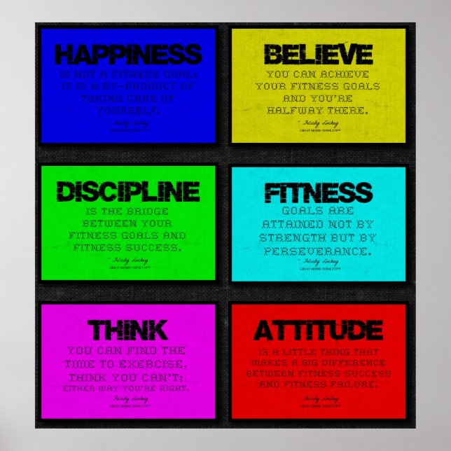 6 Fitness-citattecken Poster i rättigheter (Framsidan)