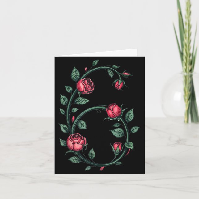 6 Floral 67 Rose Valentines Day Funny Love Matchin Kort (Framsida)