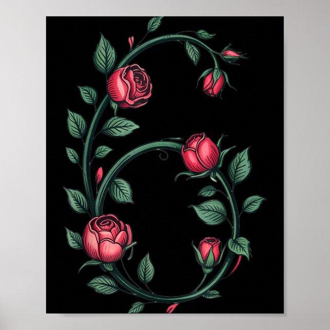 6 Floral 67 Rose Valentines Day Funny Love Matchin Poster (Framsidan)