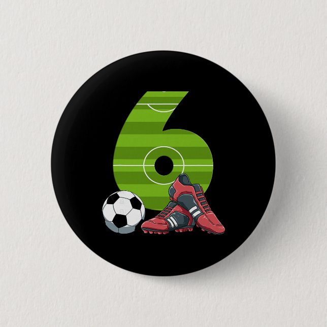 6 Födelsedag Fotboll Första Födelsedag Fotboll Bar Knapp (Framsida)