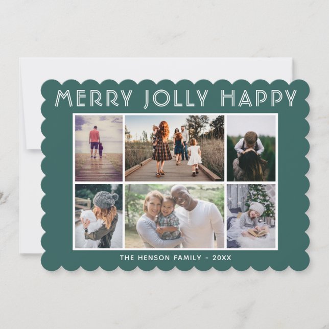 6 Foto Collage Glad Jul God Jul  Julkort (Framsida)