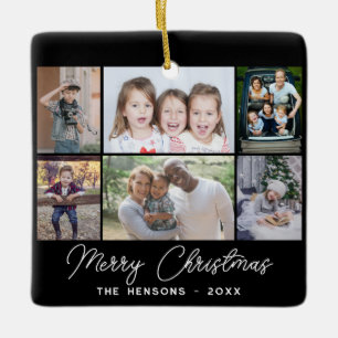 6 Foto Collage God Jul Familj Julgransprydnad Keramik