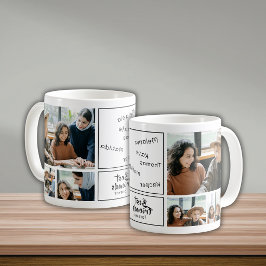6 Foto Collage Signatur Bästa Vänner Minnessaker Kaffemugg