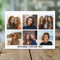 6 Foto Collage Valfri text -- KAN redigera färg
