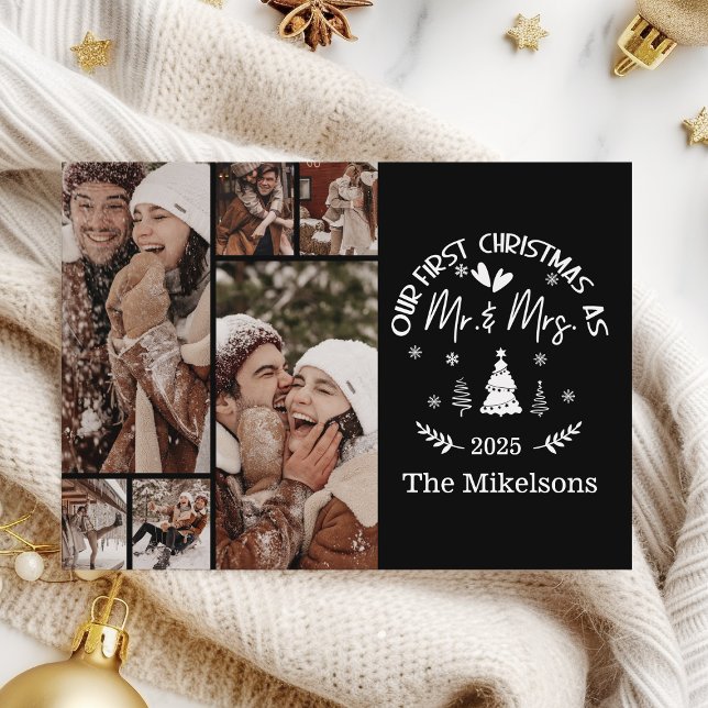 6 Foto Första jul som Mr & Mrs Helgdag Card Julkort (Skapare uppladdad)