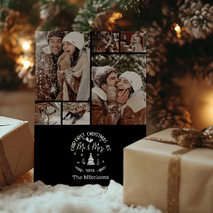 6 Foto Första jul som Mr & Mrs. Julkort