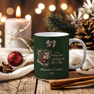 6 Foto Highland Ko Merry Christmas Fru och Herr Två-Tonad Mugg