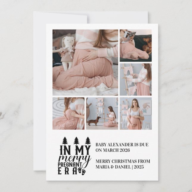 6 Foto i min stora, gravida era-jul Julkort (Framsida)