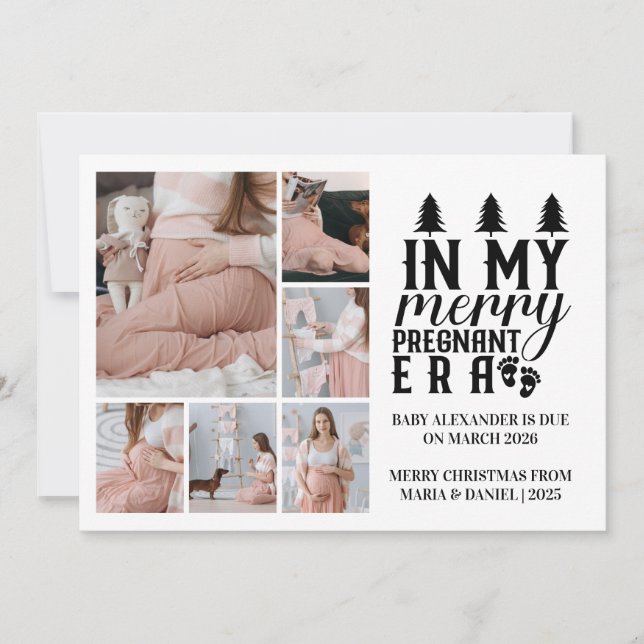 6 Foto i min stora, gravida era-jul Julkort (Framsida)