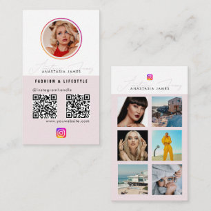 6 Foto Mata Grid Social Media 2 QR-koder Visitkort