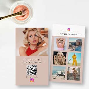 6 Foto Mata Grid Social Media QR-kod - företag Visitkort