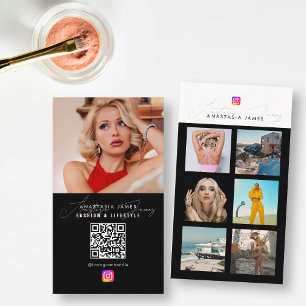 6 Foto Mata Grid Social Media QR-kod - företag Visitkort