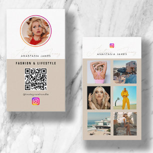 6 Foto Mata Grid Social Media QR-kod Visitkort