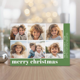 6 Foto Offset - Glad jul - Grön Julkort