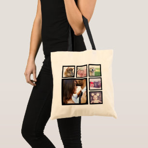 6 Foto Personlig Collage-mall Tygkasse