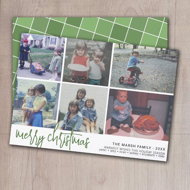 6 Foto - Skriptformat God jul - Grönt Julkort (Skapare uppladdad)