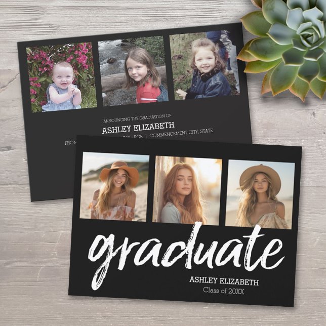 6 Foto Trendig Examenstecken Inbjudningar (Custom Graduation Announcement)