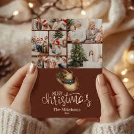 6 Foto Western Cowboy Hat-jul Julkort